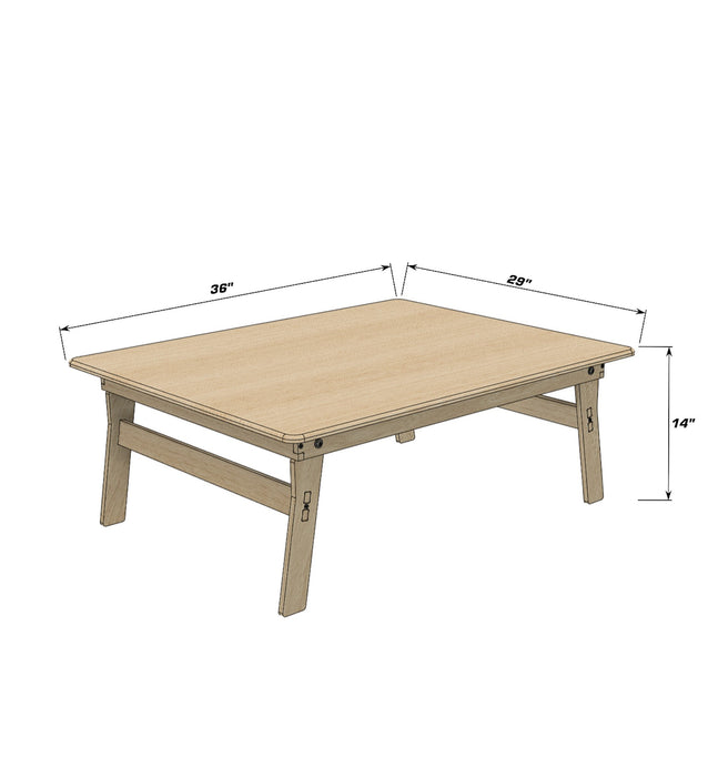 LESLIE - Low Picnic Table - Foldable Picnic Table - Kids Picnic Table - All Ages Low Wood Table