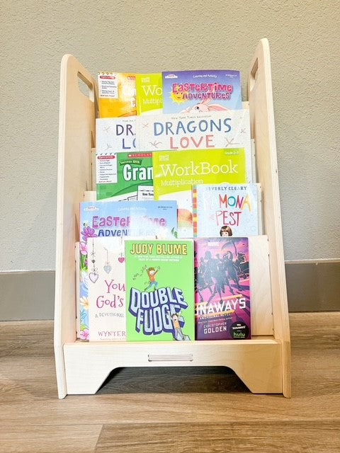 MARTA - Set of 2 Montessori End or Middle Bookshelves - Toddler Bookshelf - Montessori Wooden Furniture